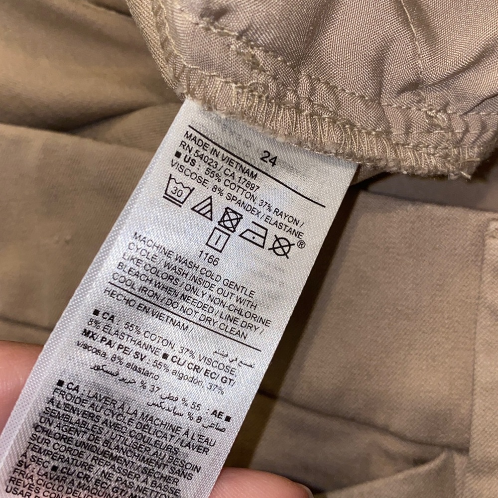 Old Navy Khaki High Rise Pixie Flare Trousers Size 24 - Picture 11 of 12